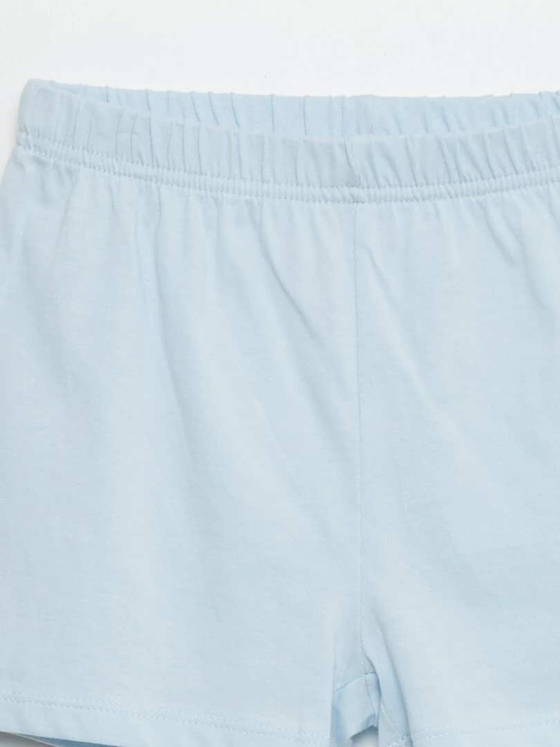 Ensemble pyjama court imprimé   2 pièces   Jaune/bleu