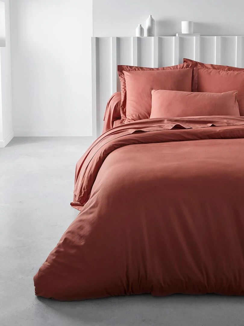 Housse de couette 'ESSENTIAL' 'TODAY' Rouge brique