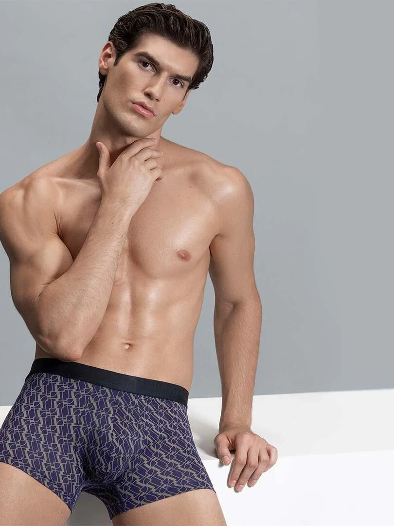 Boxer homme imprimé fantaisie et en lyocell Fuyuki   Violet