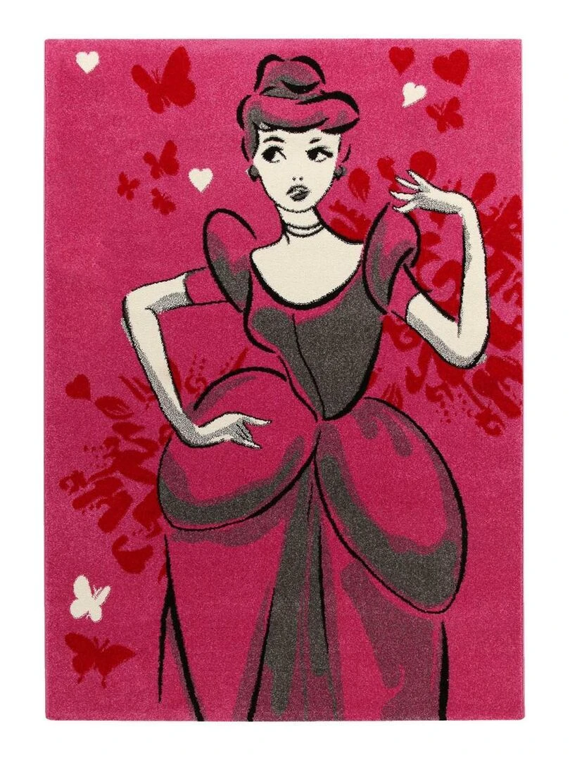 Tapis enfant DISNEY PREMIUM CINDERELLA Rose 135x190 OEKO TEX® Rose