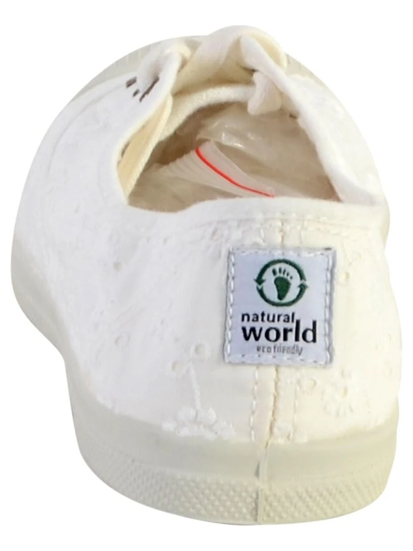 Tennis Lacet Natural World Ingles Bordado Tintado   Blanc