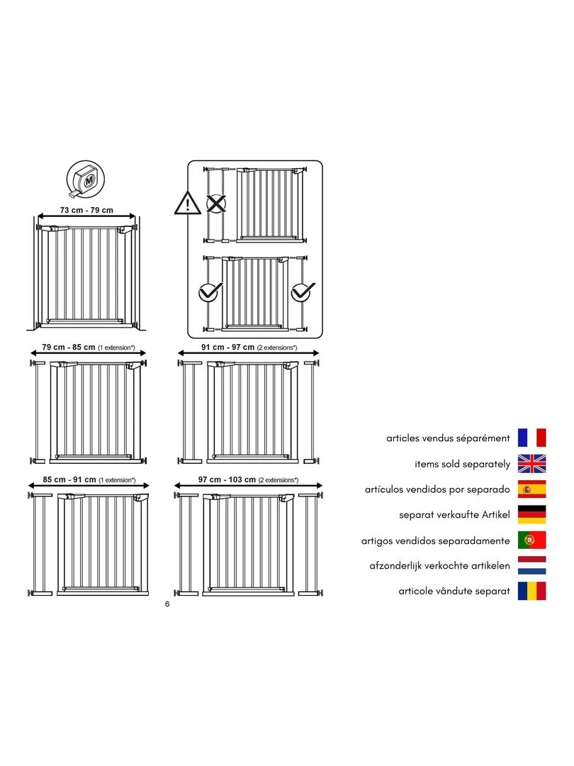 WEBABY   Extension Barrière de sécurité Blanc   Blanc