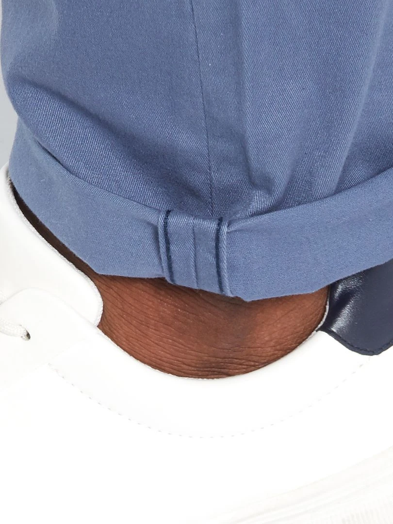 Chino slim en coton stretch   L30   bleu gris