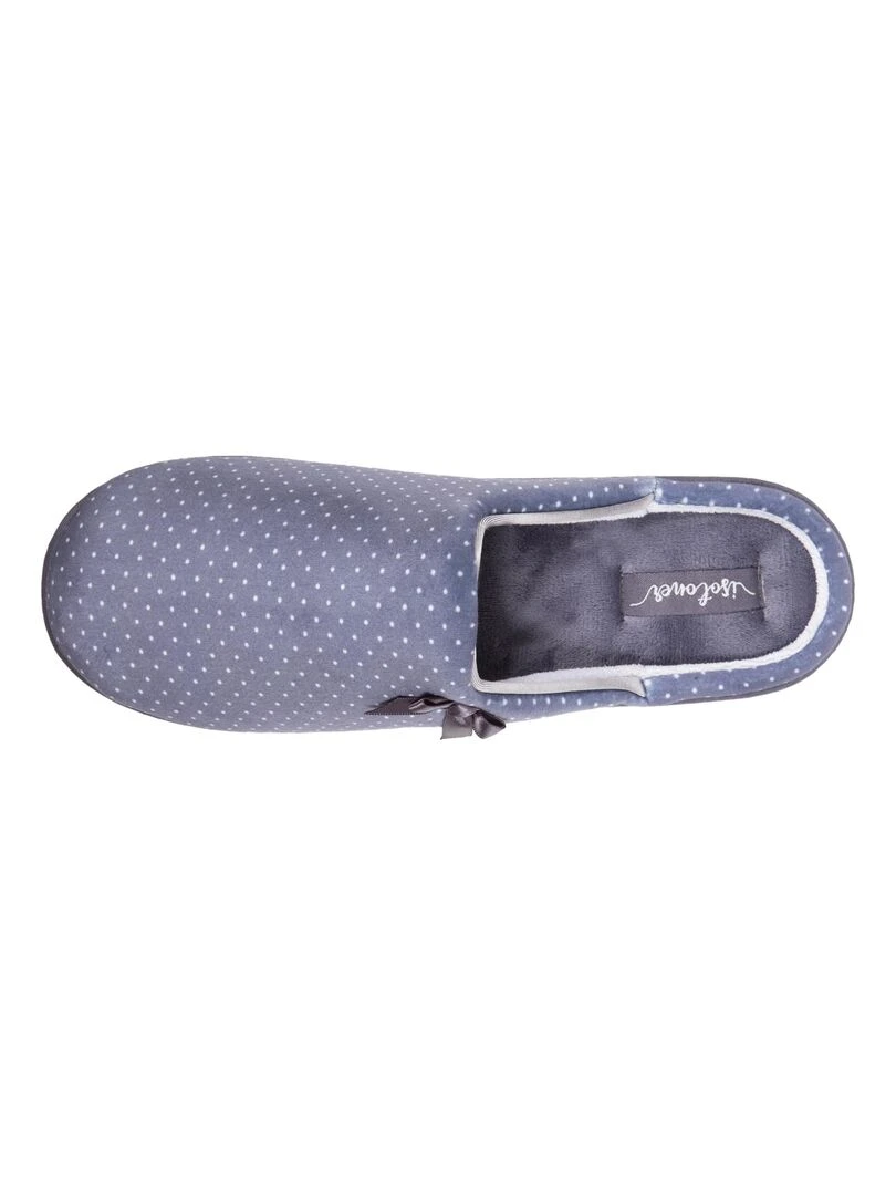 Chaussons mules Femme Pois Gris Multicolore