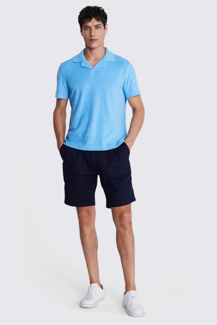 Linen Blend Pink Skipper Polo   Buy Online at Moss