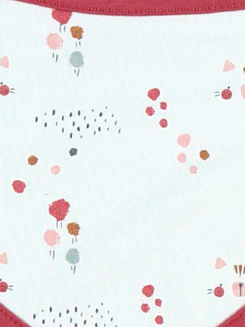 Set de 2 bavoirs bandana en coton  et écru/rose   Gris