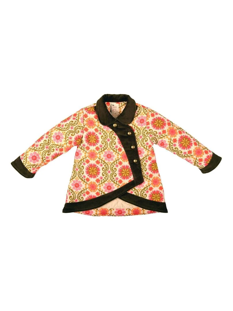 Manteau court   fleuri   CAPUCINE   'LA FAUTE A VOLTAIRE'   Orange