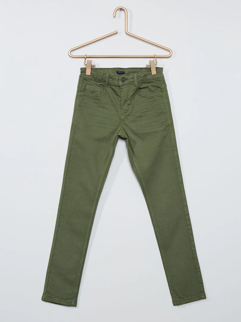 Jean skinny à 5 poches vert foncé