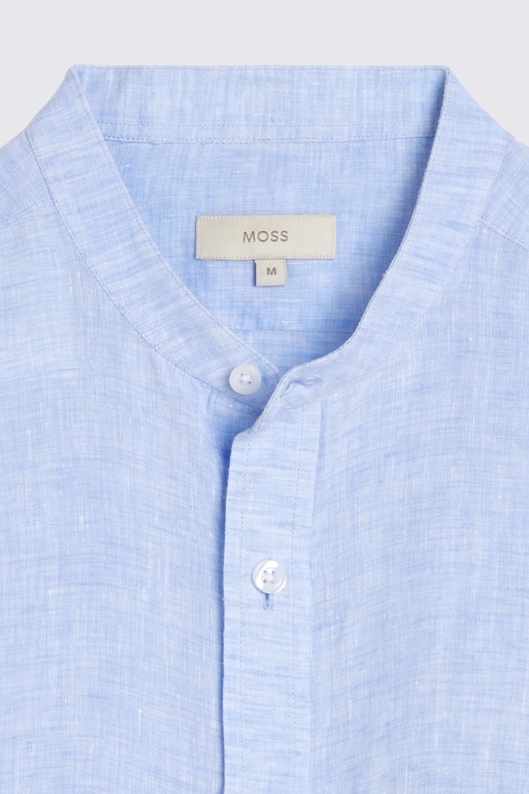 Tailored Fit Sky Linen Shirt   Buy Online at Moss