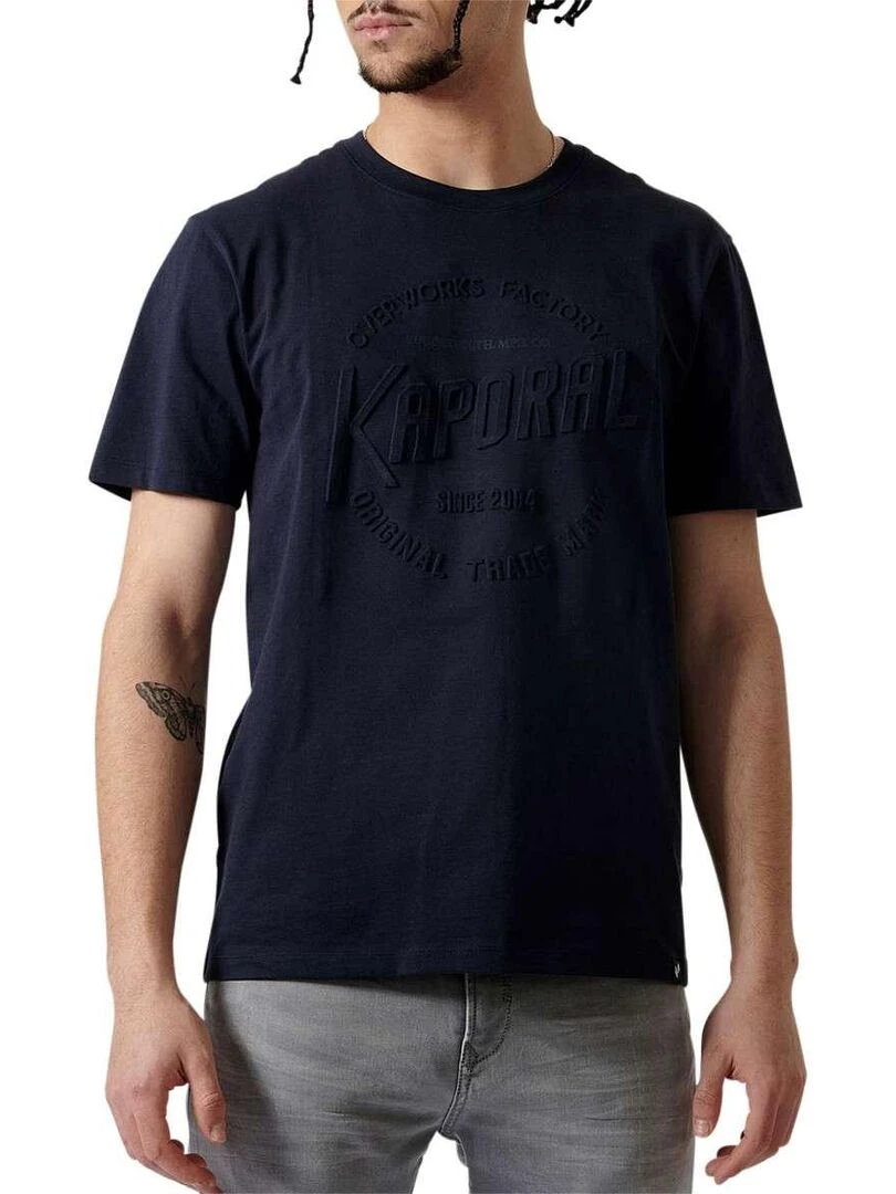 KAPORAL T shirt coton biologique col rond Bleu marine