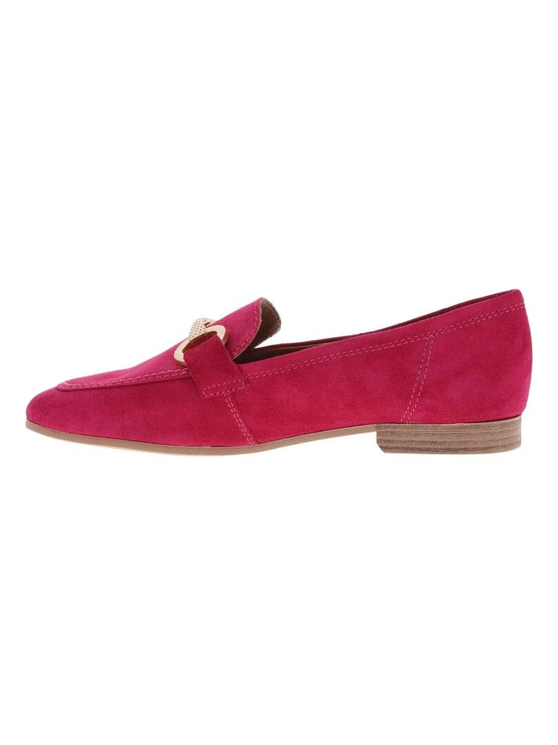 TAMARIS   Mocassins cuir nubuck talon plat   Rose fushia