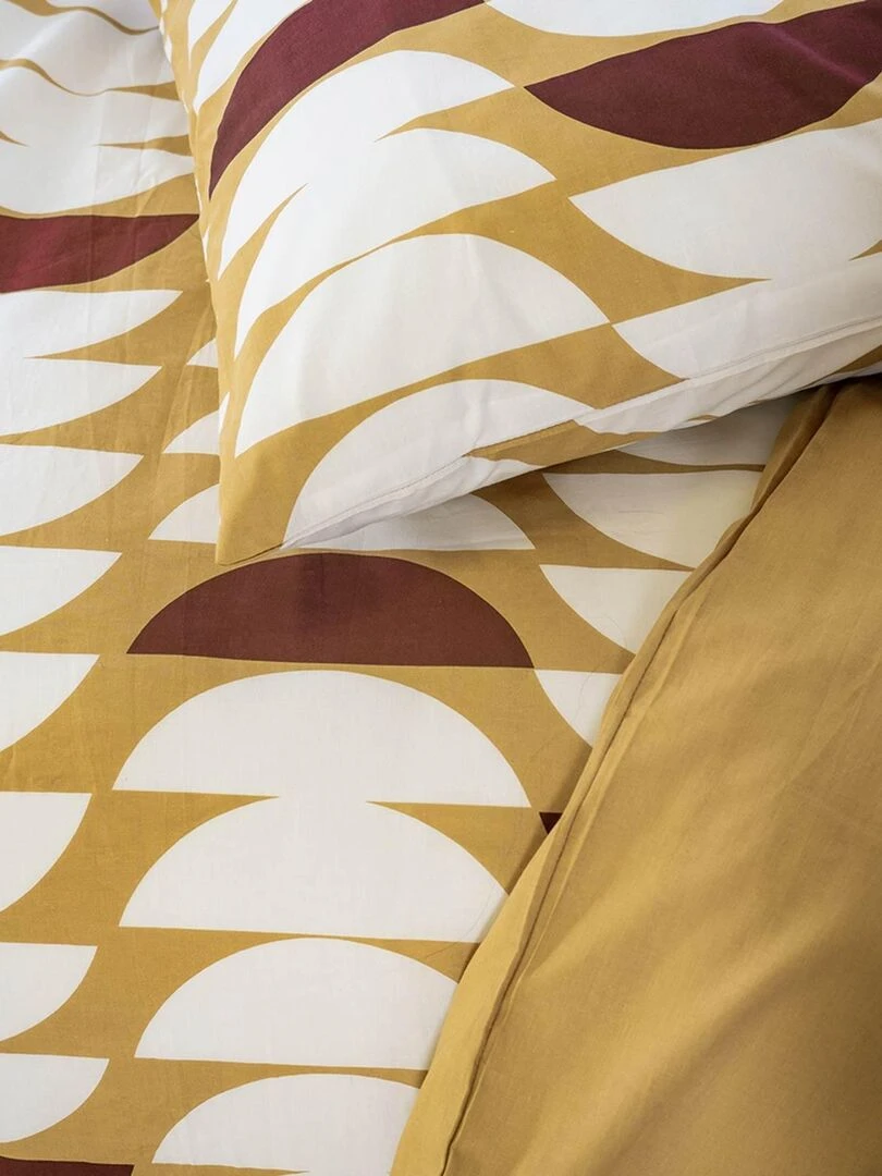 Parure de lit esprit ethnique   Jaune moutarde