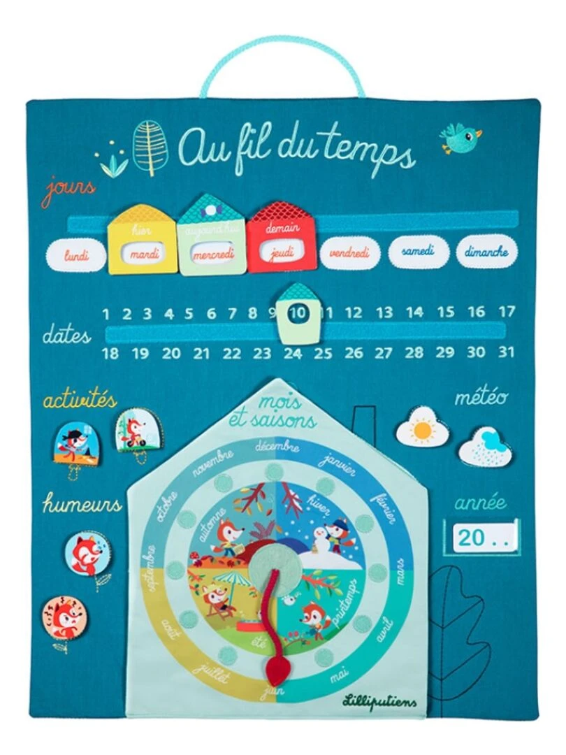 Calendrier éducatif bleu Au fil du temps Alice la renarde N/A