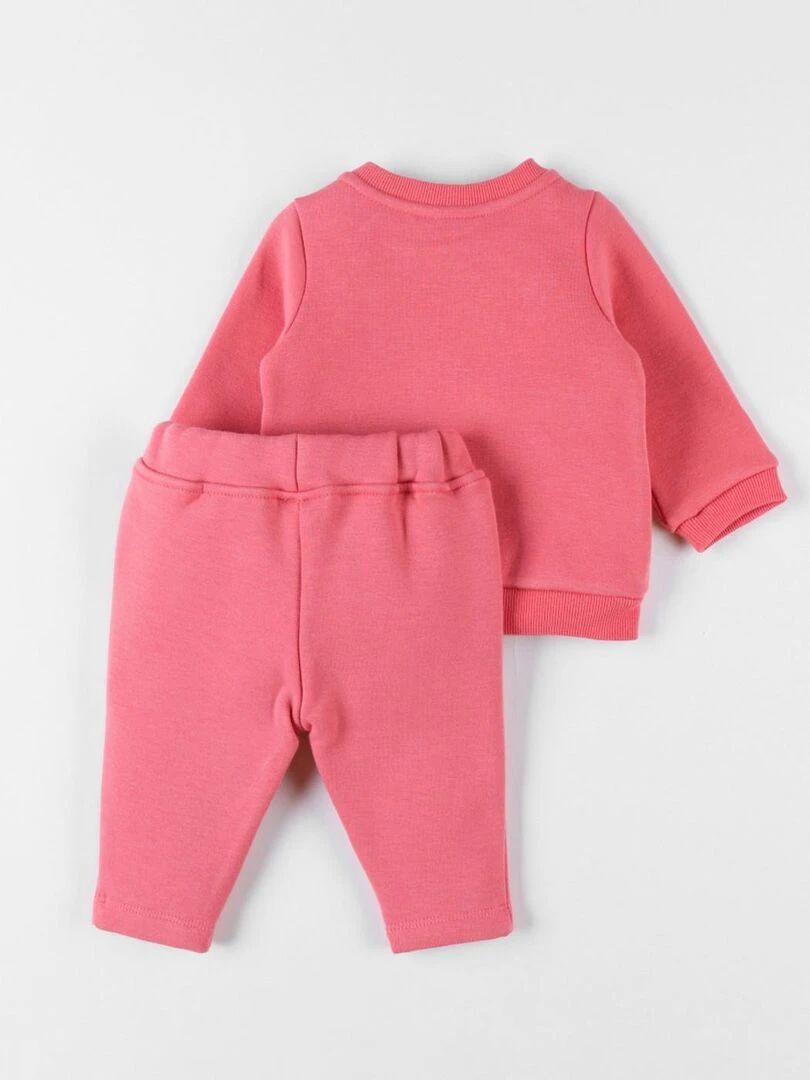 Set sweat brodé léopard + jogging framboise/paillettes Noukie's Rose