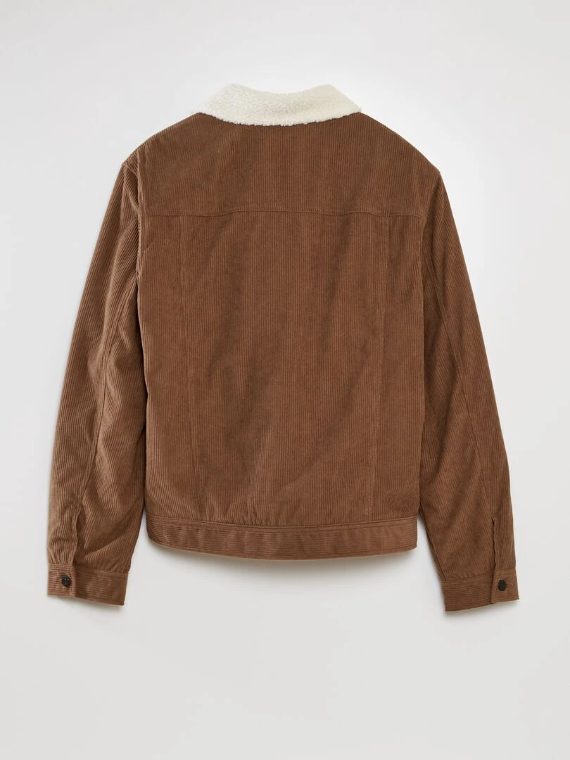 Veste en velours avec col sherpa Marron