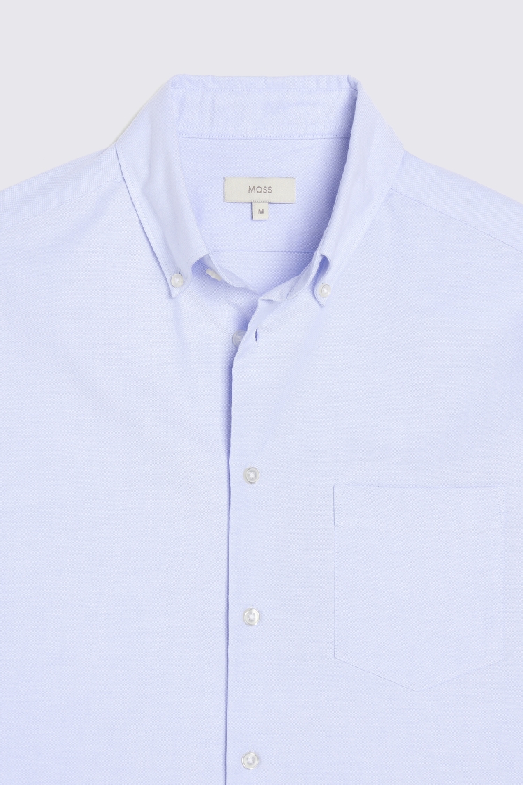 Sky Short Sleeve Washed Oxford Shirt   Buy Online at Moss