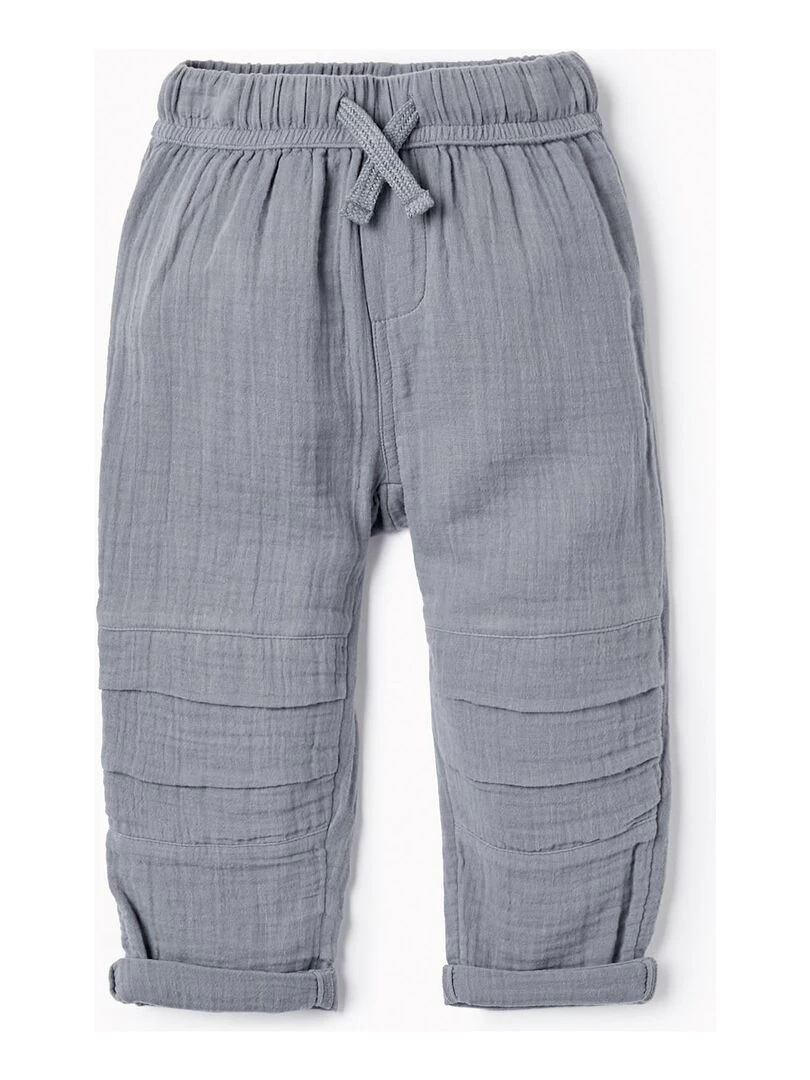 Pantalon en mousseline de coton pour bébé garçon SICILIAN DAYS Bleu clair