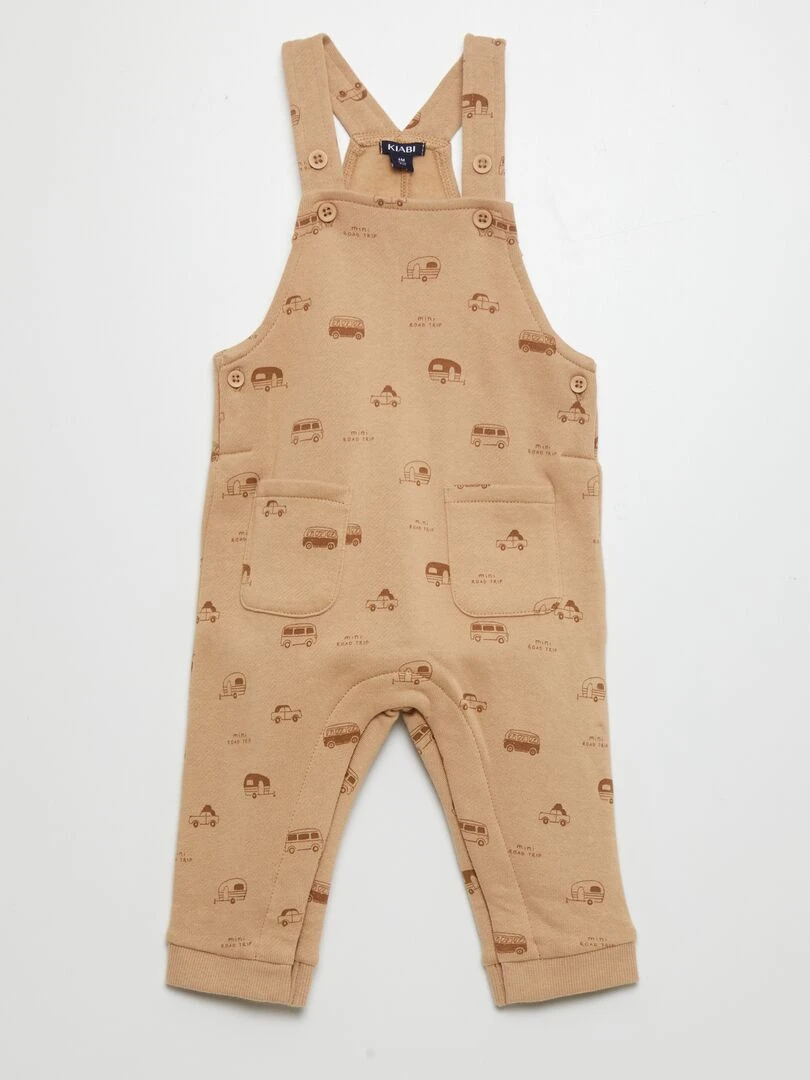 Salopette en molleton avec bretelle ajustable Beige