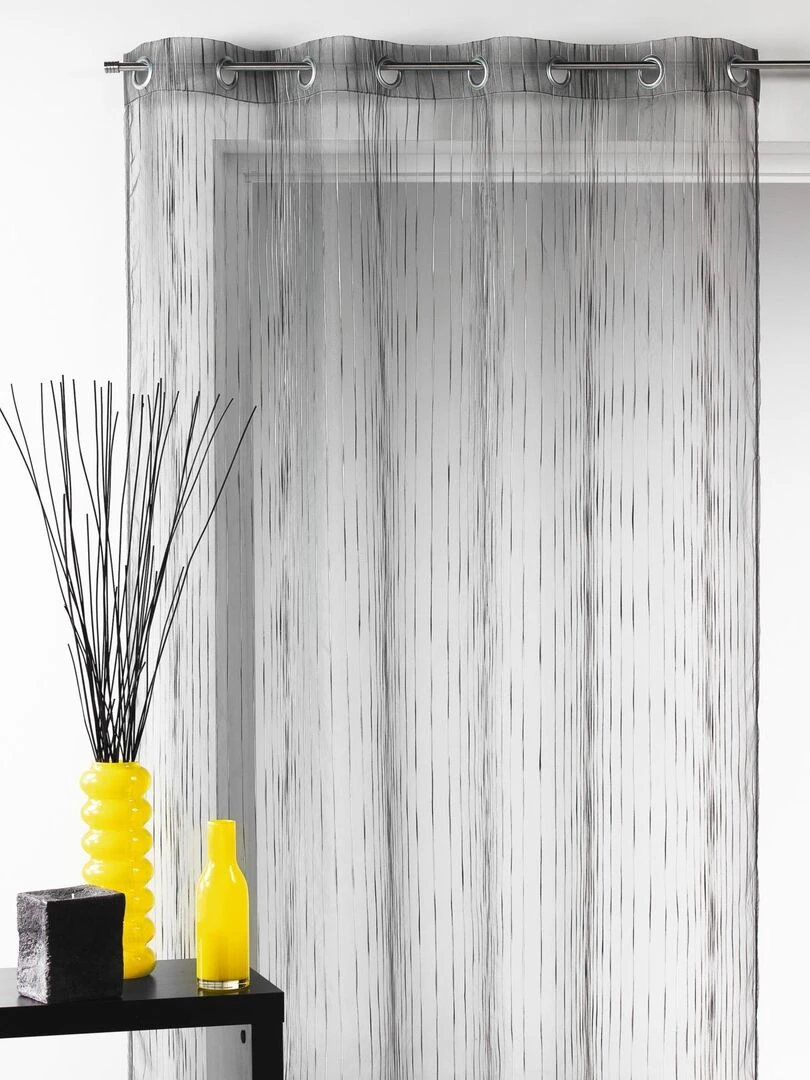 Voilage en organza multicolore tissé Gris clair