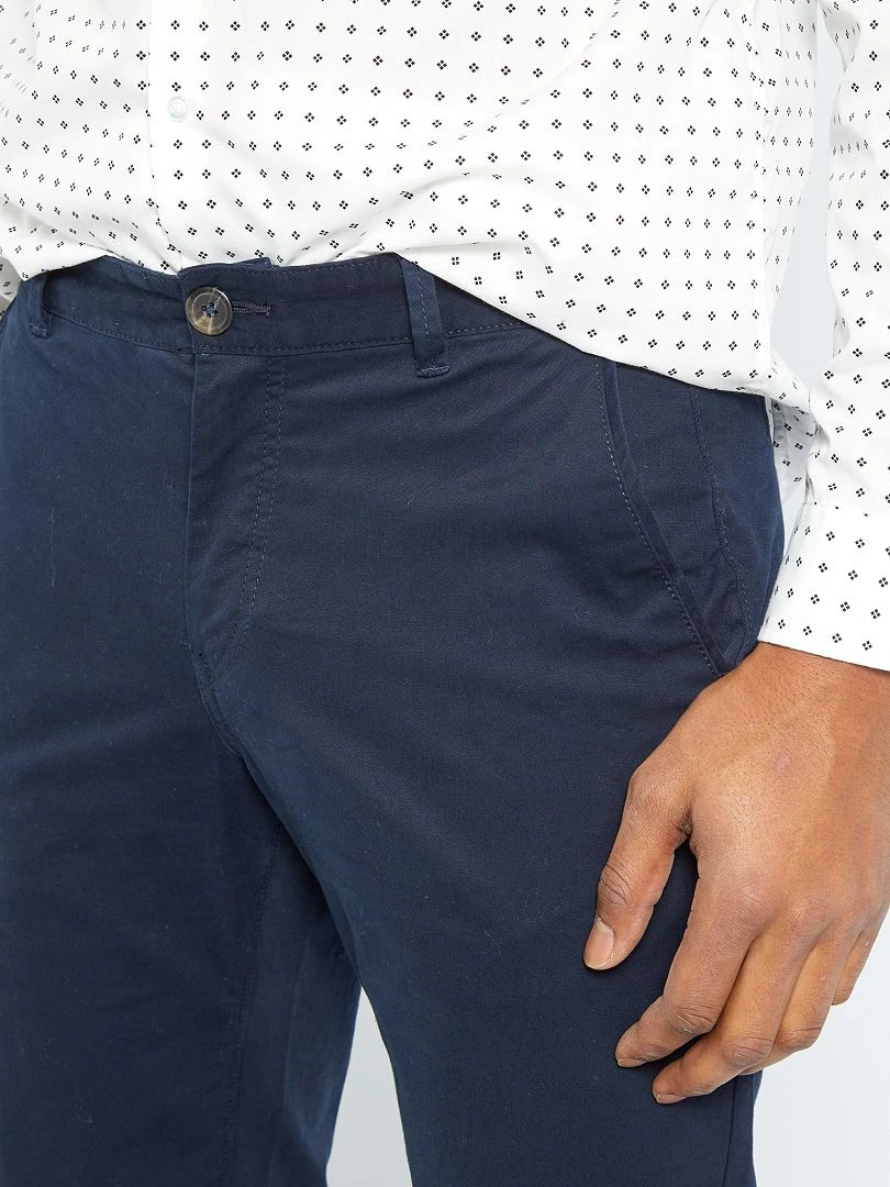 Pantalon chino regular   L30   bleu marine