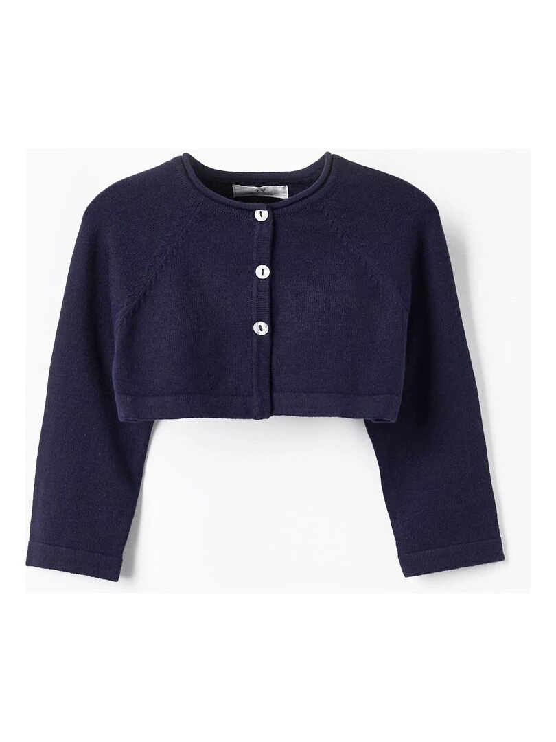 Gilet en Maille pour Bébé Fille CÉRÉMONIE Bleu foncé