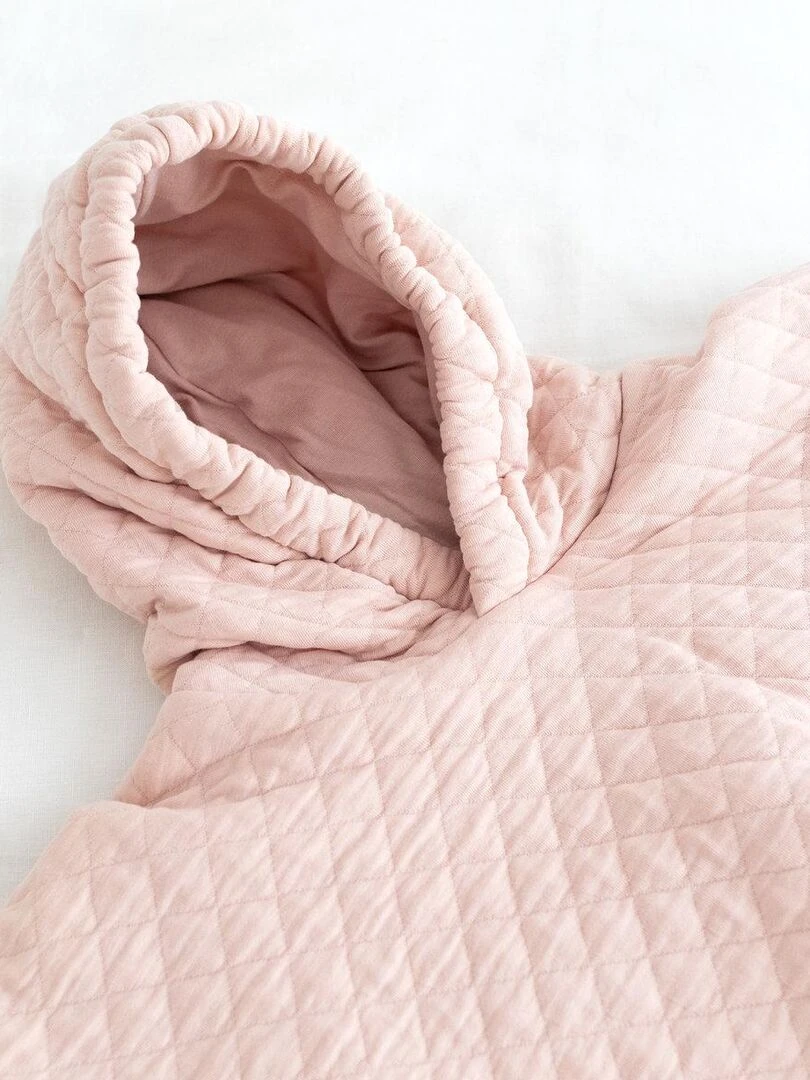 Bemini Poncho de voyage Pady Quilted et jersey Rose clair