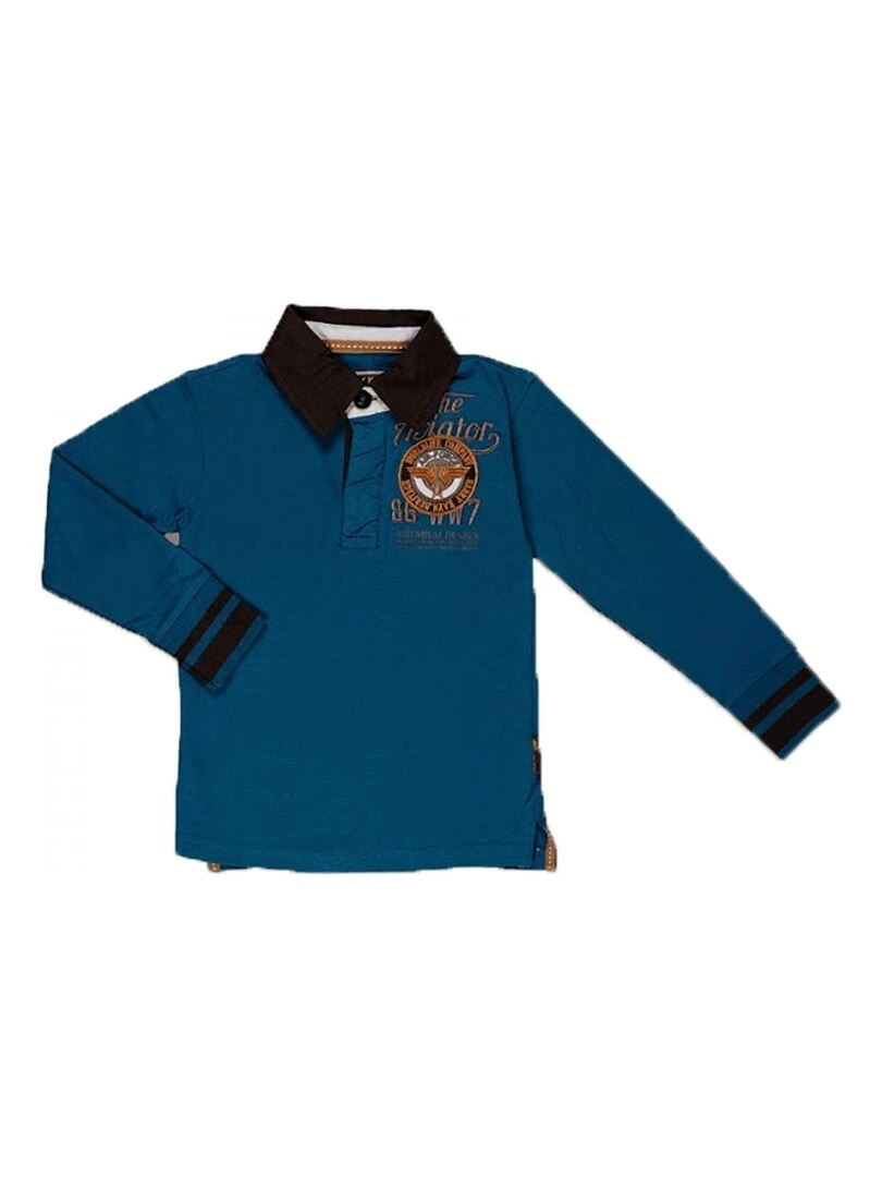 Polo manches longues garçon ECANOPE HARRY KAYN Bleu