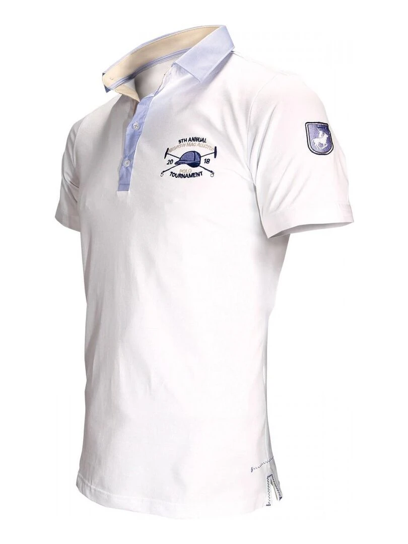 Polo brodé KYLE   Blanc