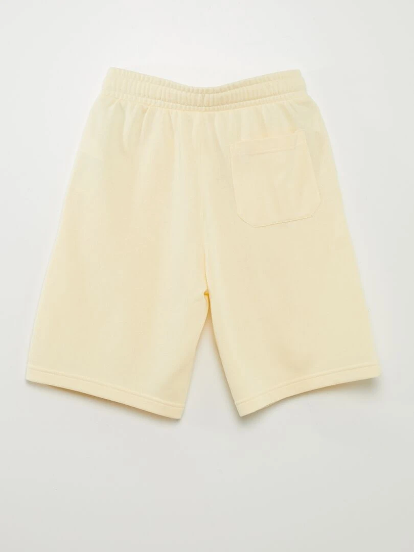 Short léger en molleton uni Jaune