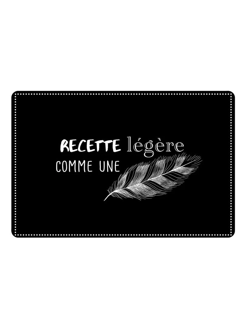 Set de table opaque Recette legere comme une Plume Noir