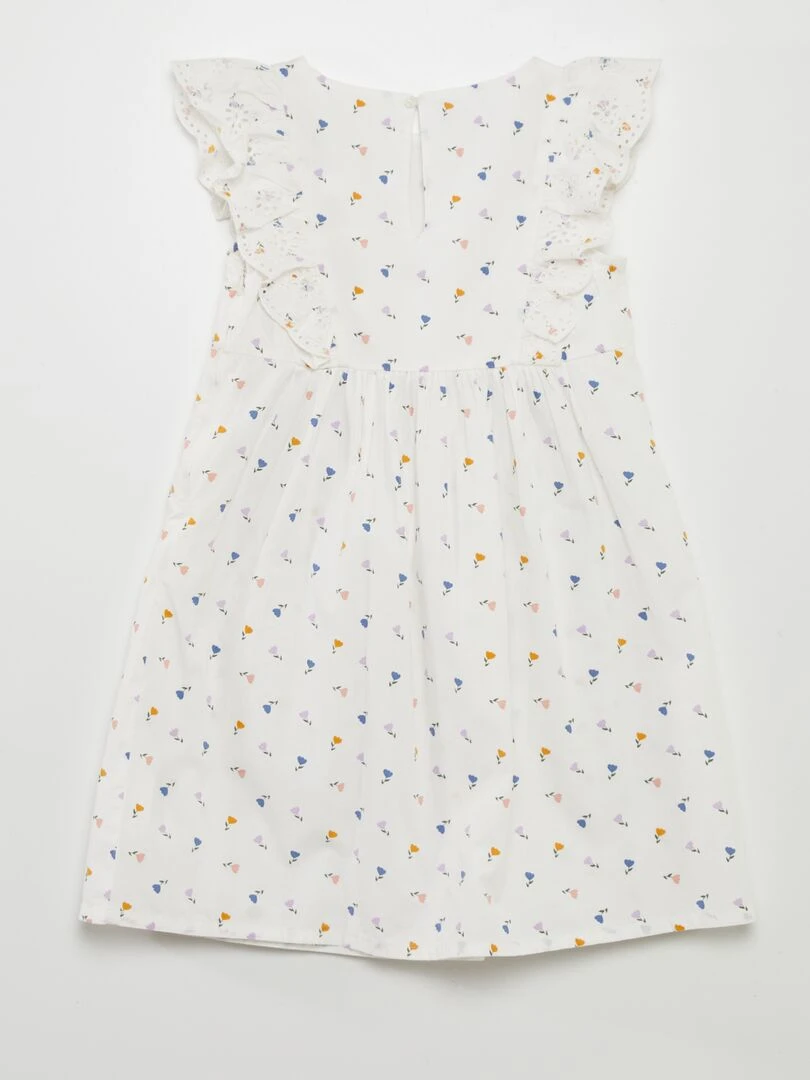 Robe à volants   Blanc/violet/bleu/jaune