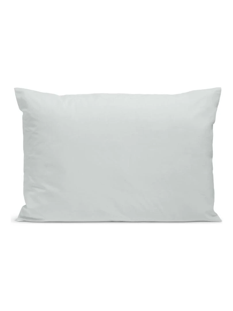 Bleu Câlin Taie d'oreiller unie Percale de coton 80 fils/cm² Gris clair