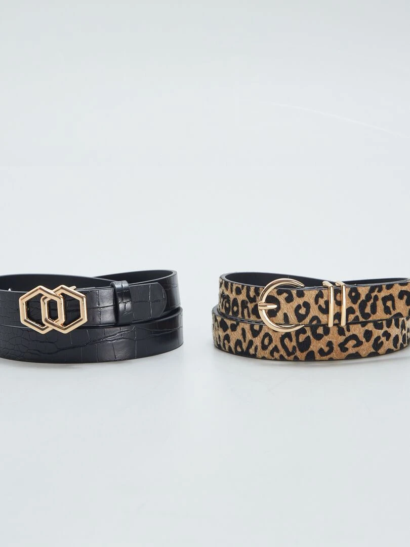 Lot de 2 ceintures fines Noir