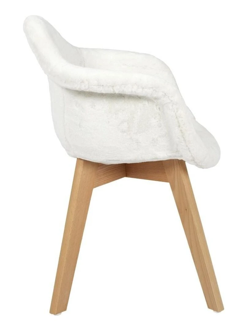 Fauteuil scandinave imitation fourrure blanc pour enfant   Blanc