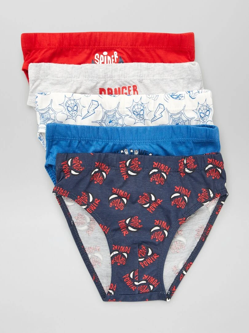 Lot de 5 slips 'Spider Man' Bleu/rouge/bleu