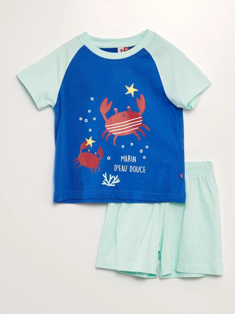 Pyjama d'ensemble crabe 2 pièces Bleu