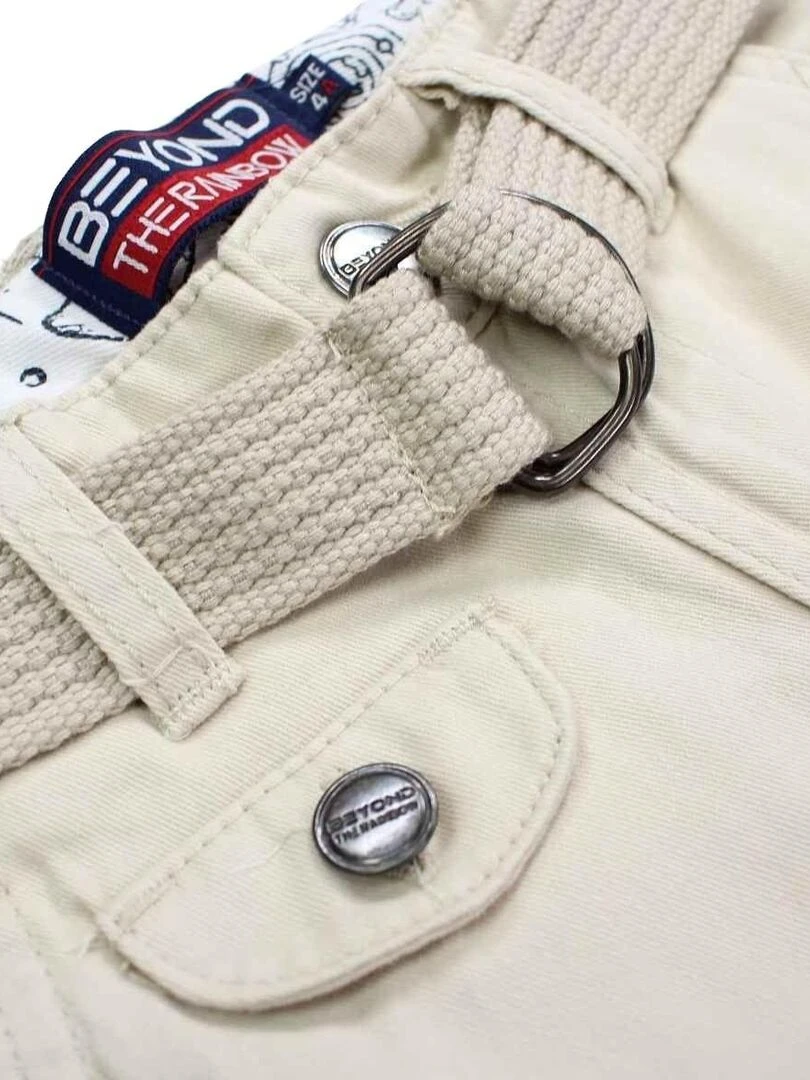 Nasa   Bermuda garçon imprimé logo en coton   Beige