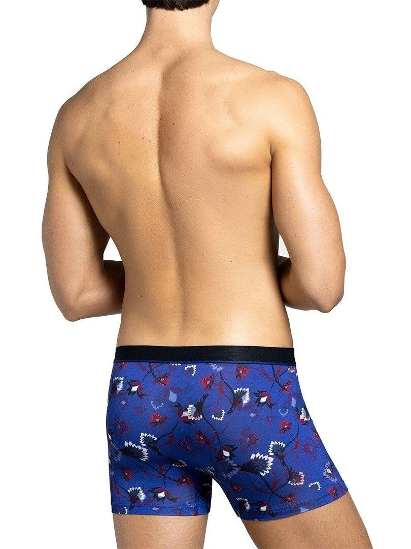 Boxer imprimé floral en lyocell I am Bucolic   Bleu