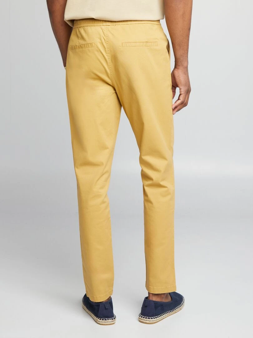 Pantalon chino à ceinture élastiquée   Jaune