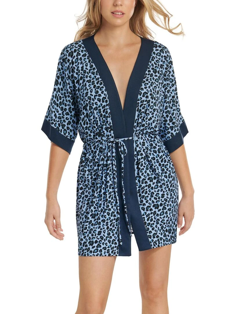 Caftan de plage ouvert Veracruz Bleu