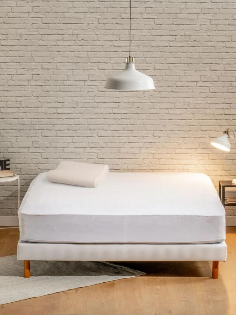 Bleu Câlin Protège matelas Imperméable et Respirant Blanc