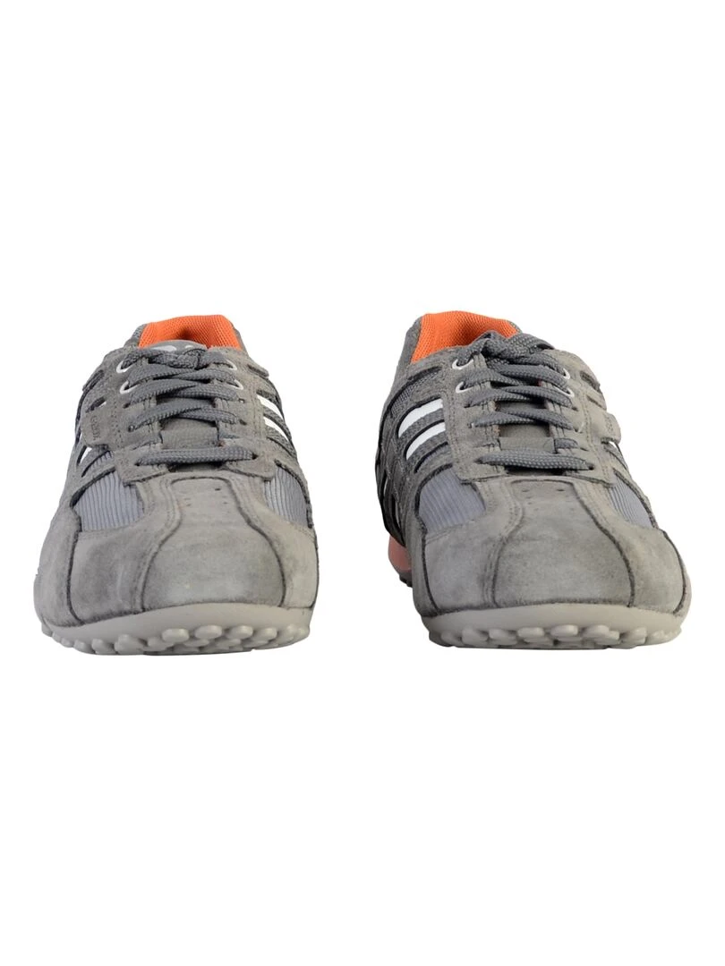Basket Cuir Geox Snake Scam Sport   Gris clair