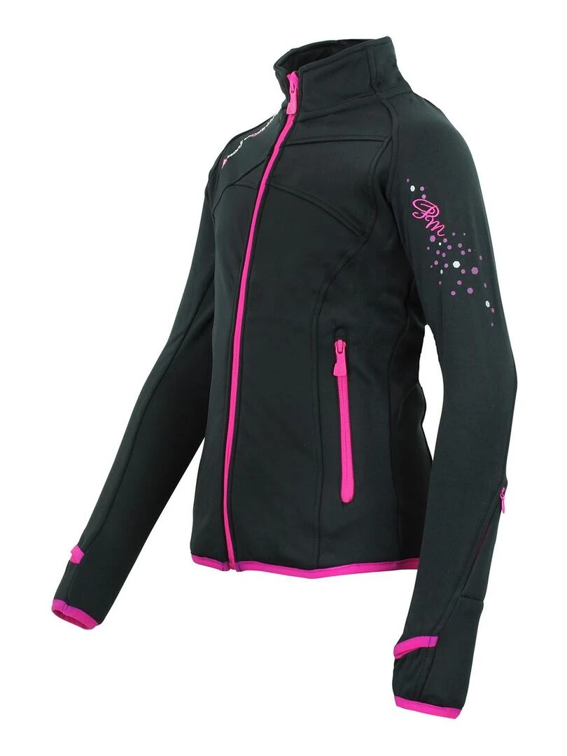 Blouson polarshell fille GACLIMATE   PEAK MOUNTAIN   Noir Noir