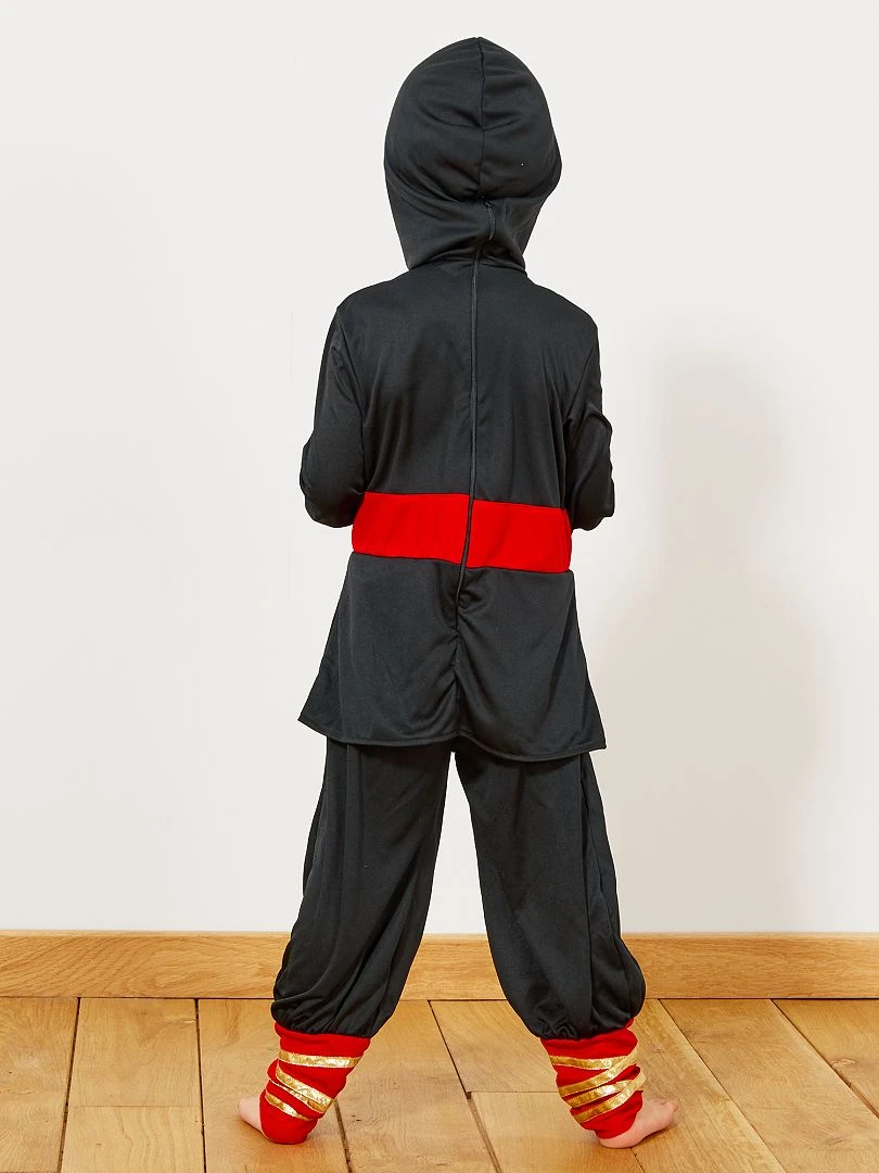 Déguisement de ninja + accessoires   noir/rouge