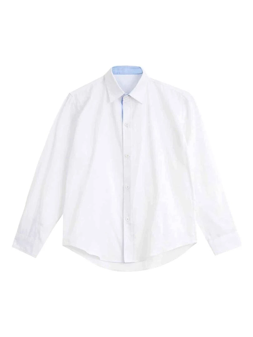 Chemise Blanche Garçon   Cérémonie  Voltaire   'LA FAUTE A VOLTAIRE'   Bleu marine