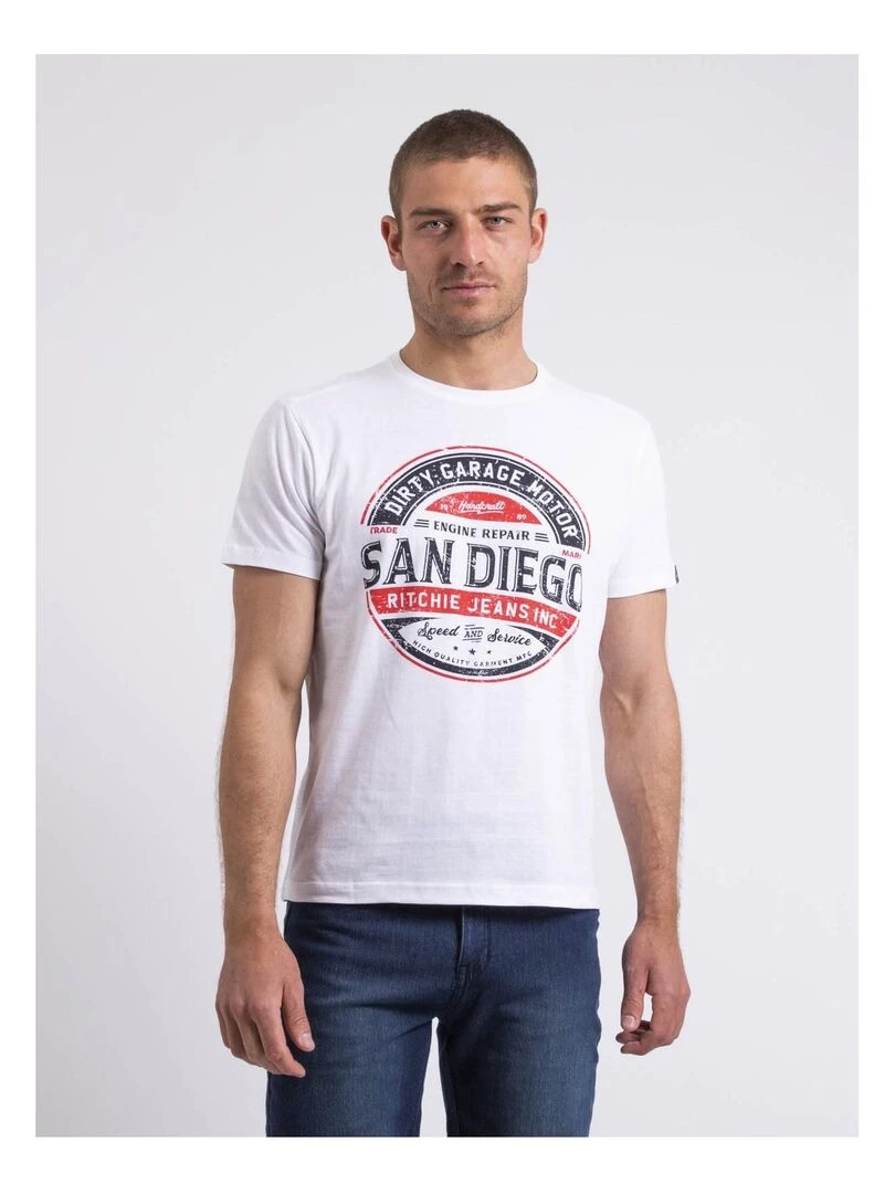 T shirt col rond NOUMARS Blanc