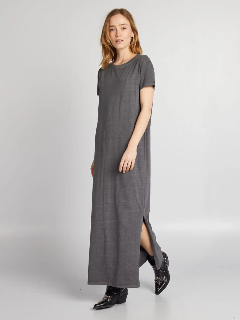 Robe T shirt  maxi   Gris anthracite