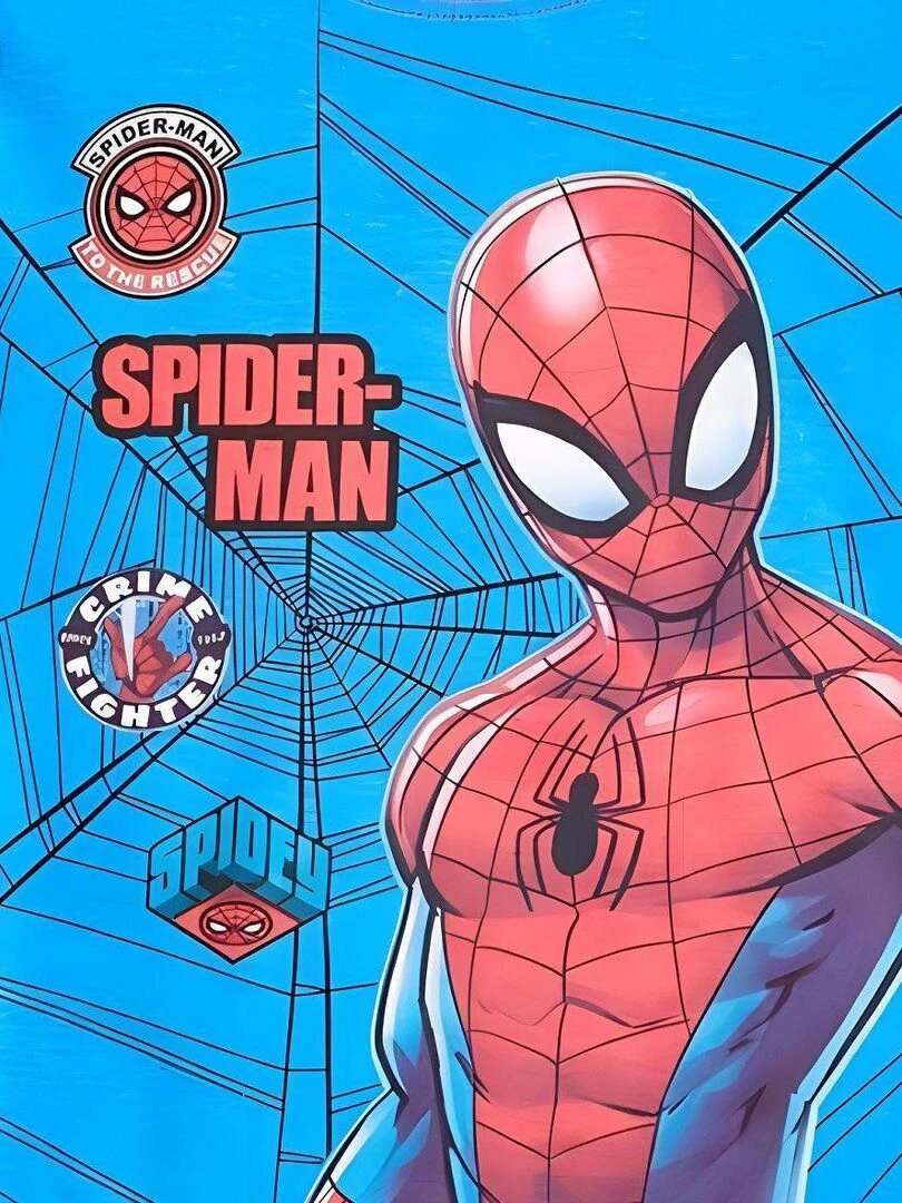 Disney   T shirt garçon imprimé Spiderman en coton   Rouge