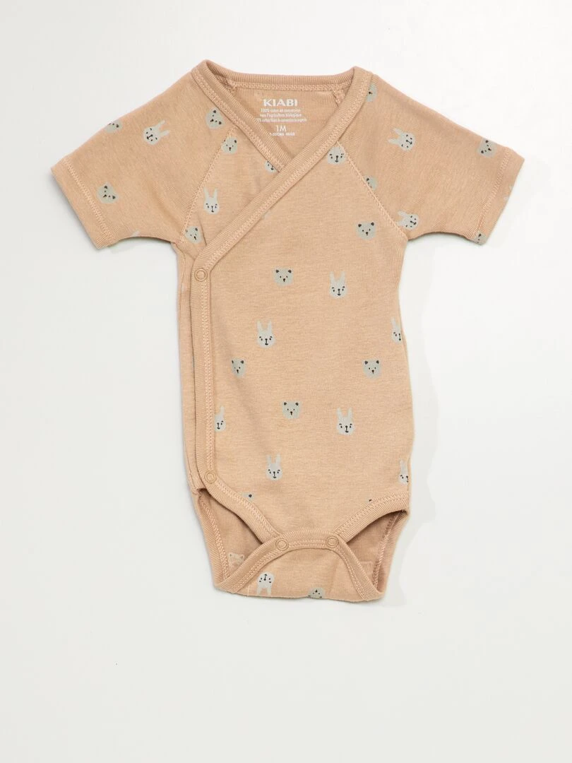 Lot de 3 bodies en coton   Marron/Gris