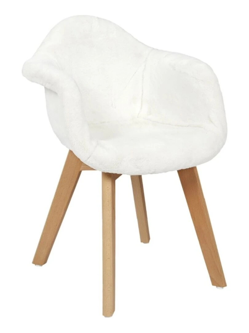 Fauteuil scandinave imitation fourrure blanc pour enfant Blanc